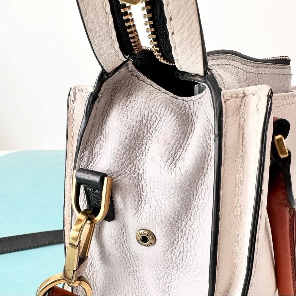 FOSSIL Ryder Leather Satchel in Neutral - Picture 8 of 14